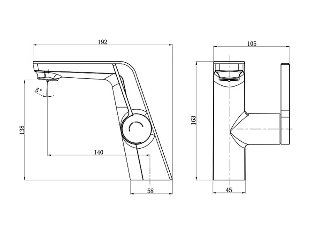 Robinet de salle de bain LED digital pour lavabo monocommande style technologique Blanc