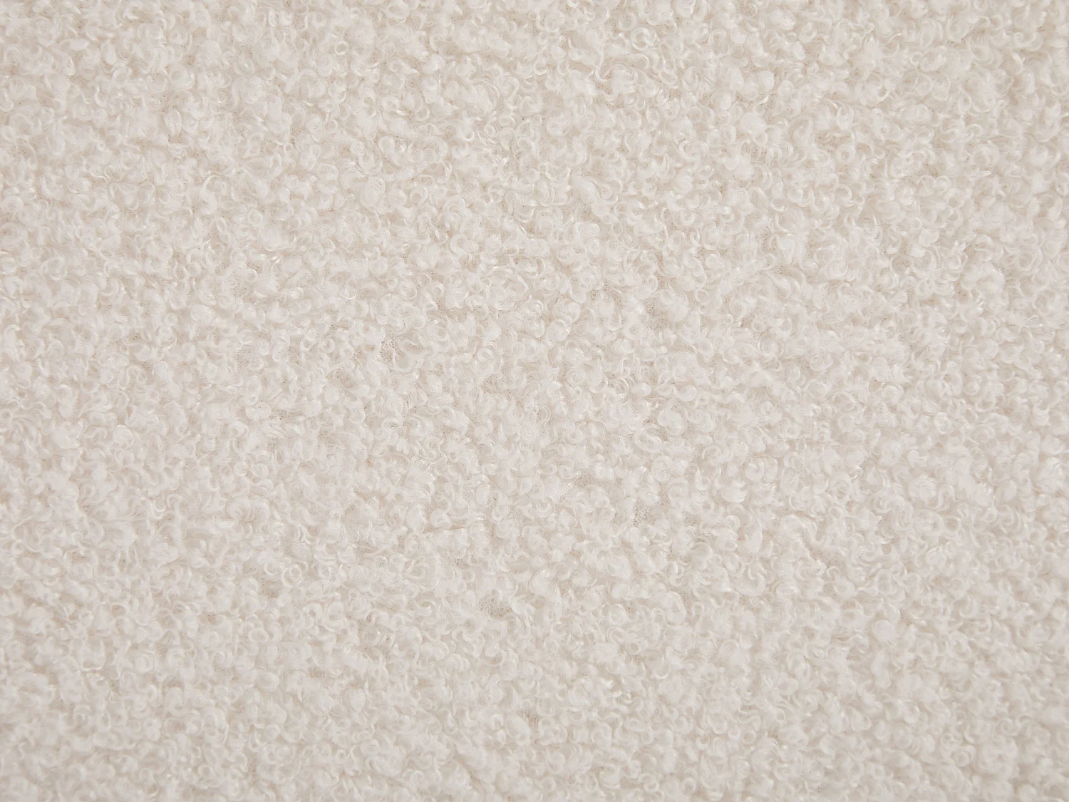 Lit 90 x 190 cm - Tissu bouclette avec coutures verticales - Blanc + Matelas - ROGADI