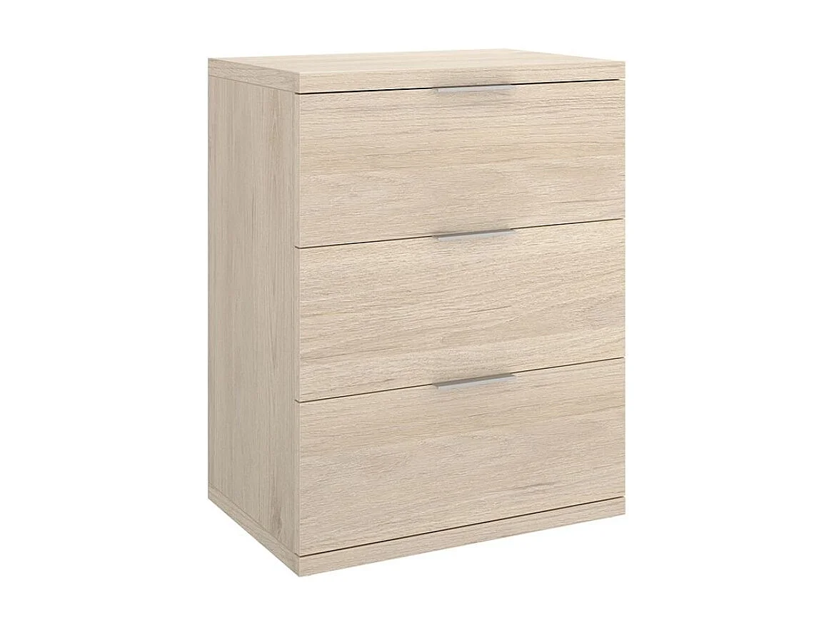 Pack de 2 mesitas de noche Rio 3 cajones natural 56,8x42x34,2 cm