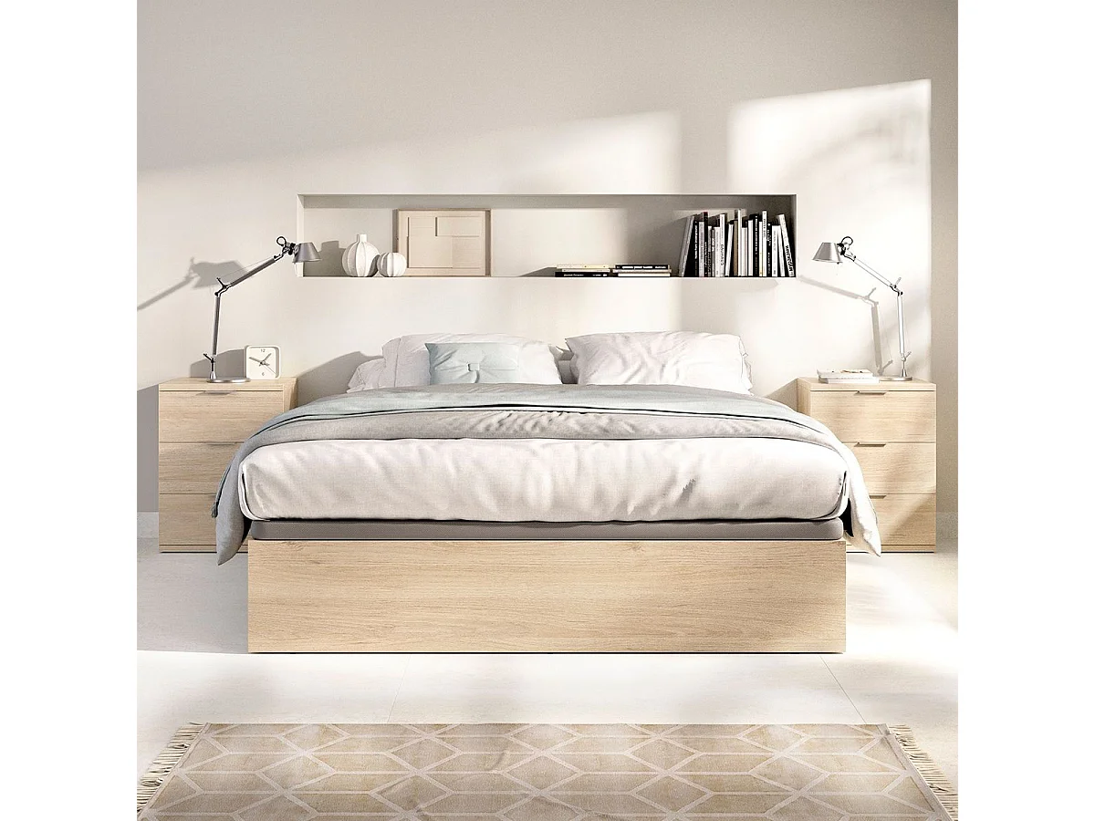 Pack de 2 mesitas de noche Rio 3 cajones natural 56,8x42x34,2 cm