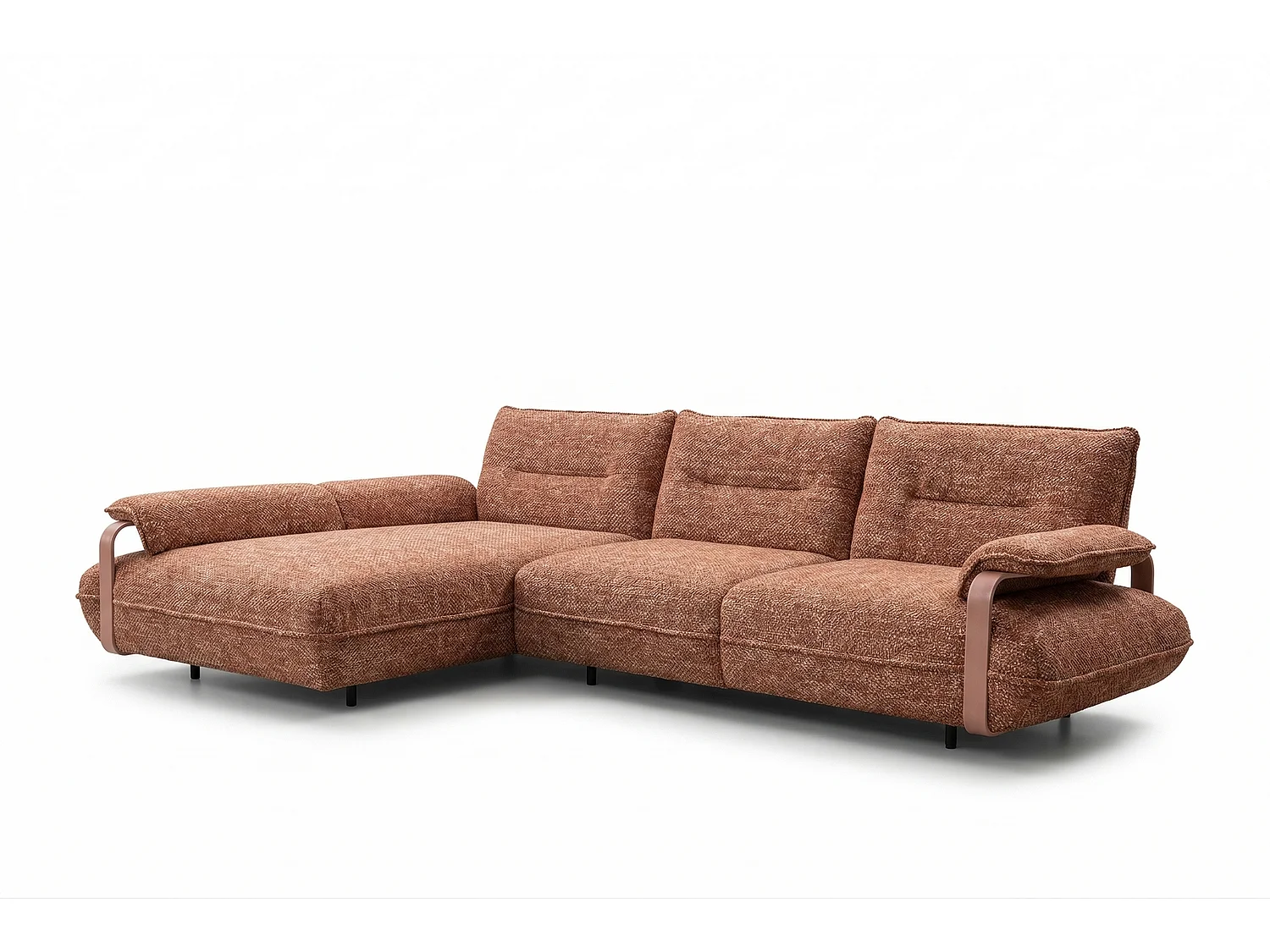 Ecksofa - Braun Flachgewebe - ANISSA