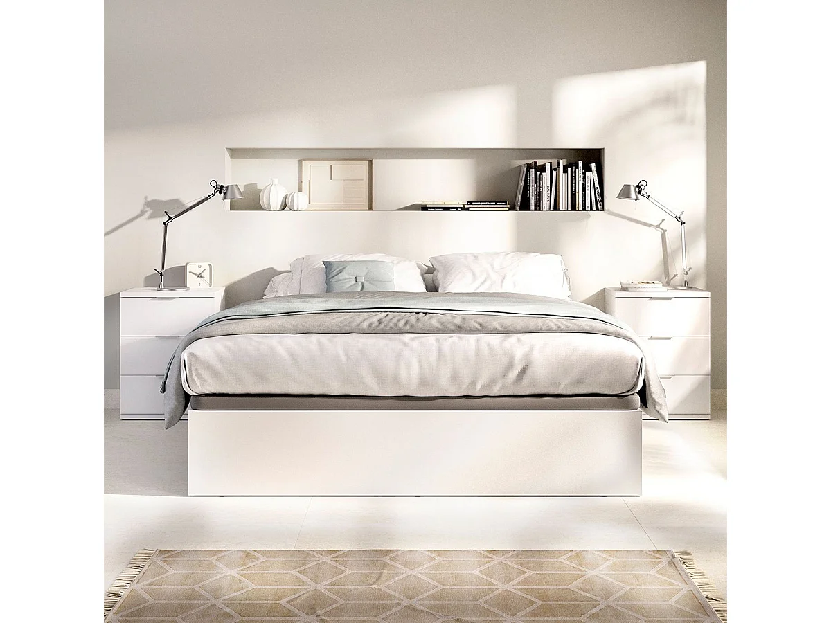Pack de 2 mesitas de noche Rio 3 cajones blanco 56,8x42x34,2 cm