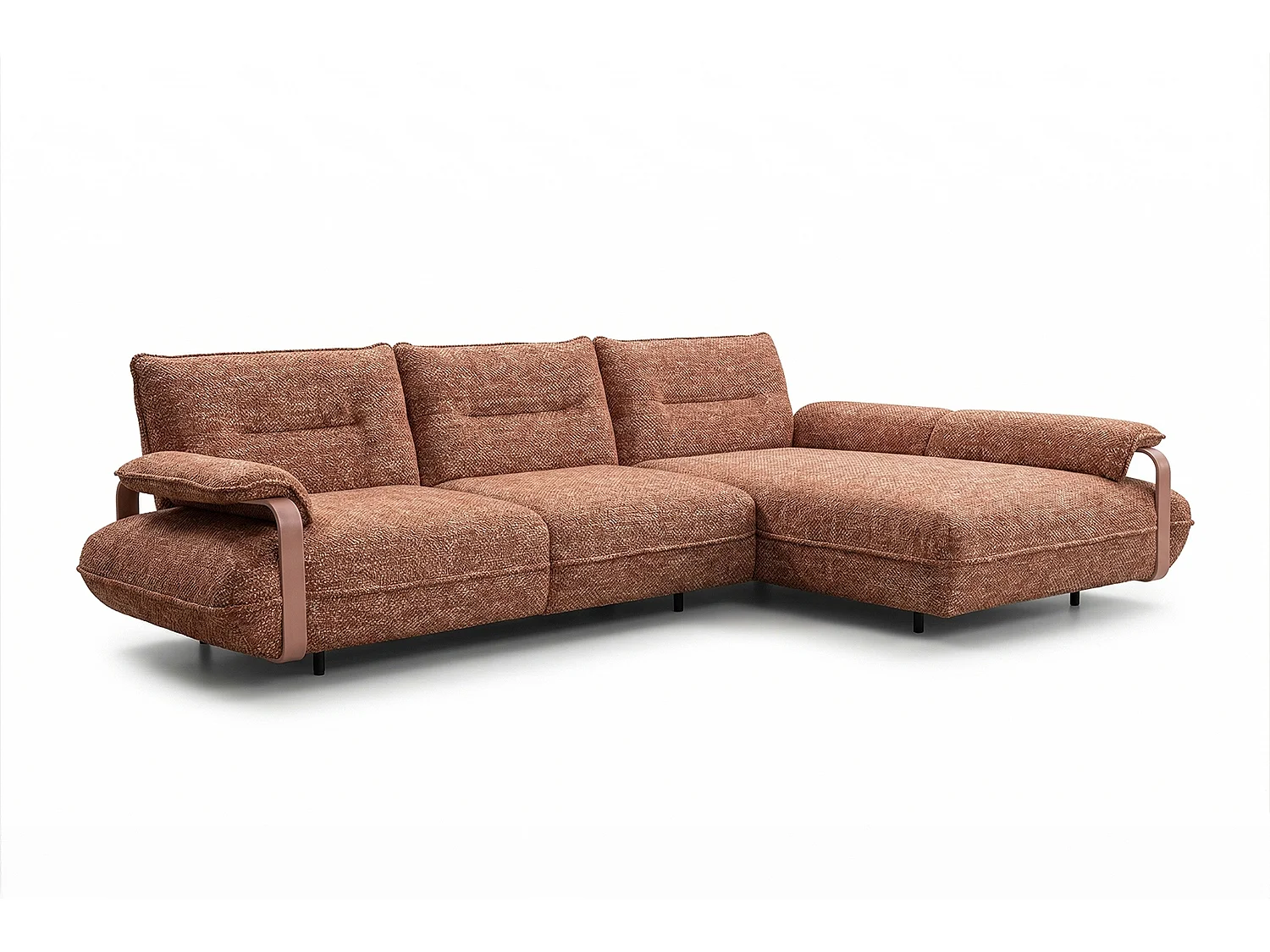 Ecksofa - Braun Flachgewebe - ANISSA