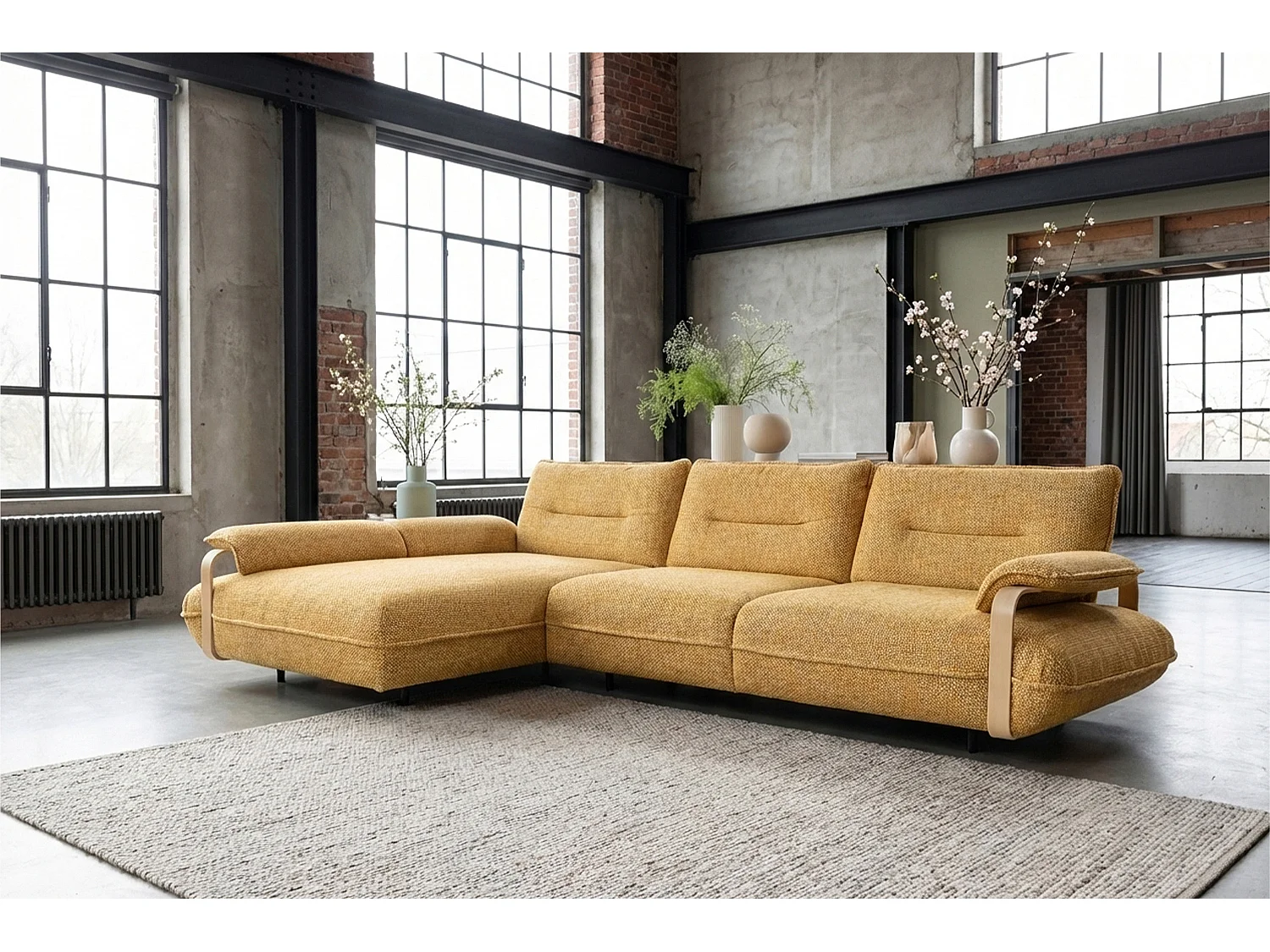 Ecksofa - Gelb Flachgewebe - ANISSA