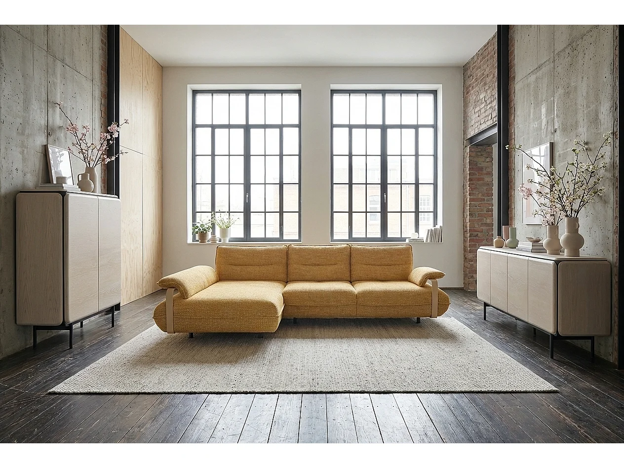 Ecksofa - Gelb Flachgewebe - ANISSA