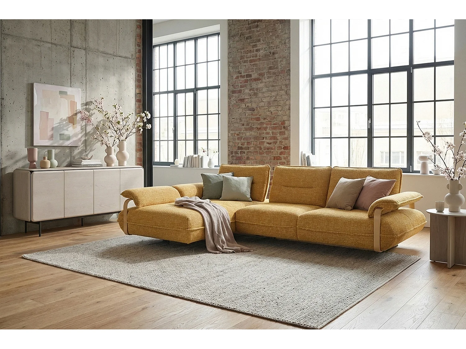 Ecksofa - Gelb Flachgewebe - ANISSA