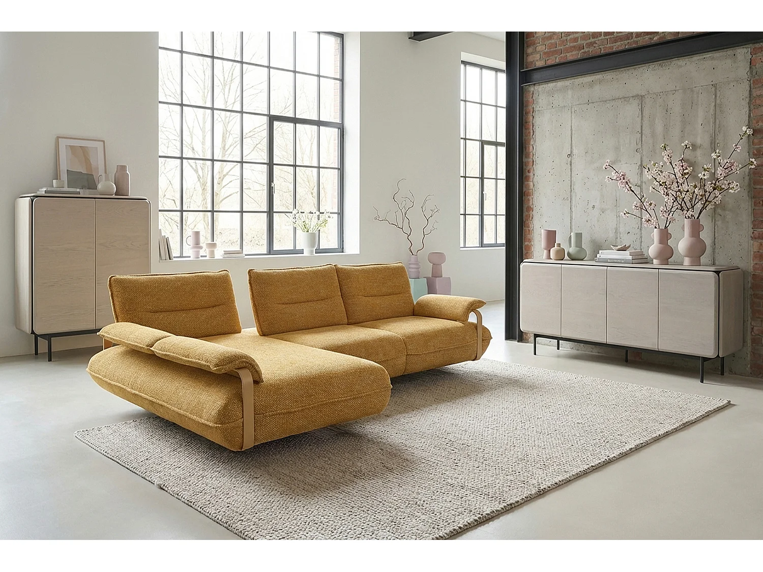 Ecksofa - Gelb Flachgewebe - ANISSA