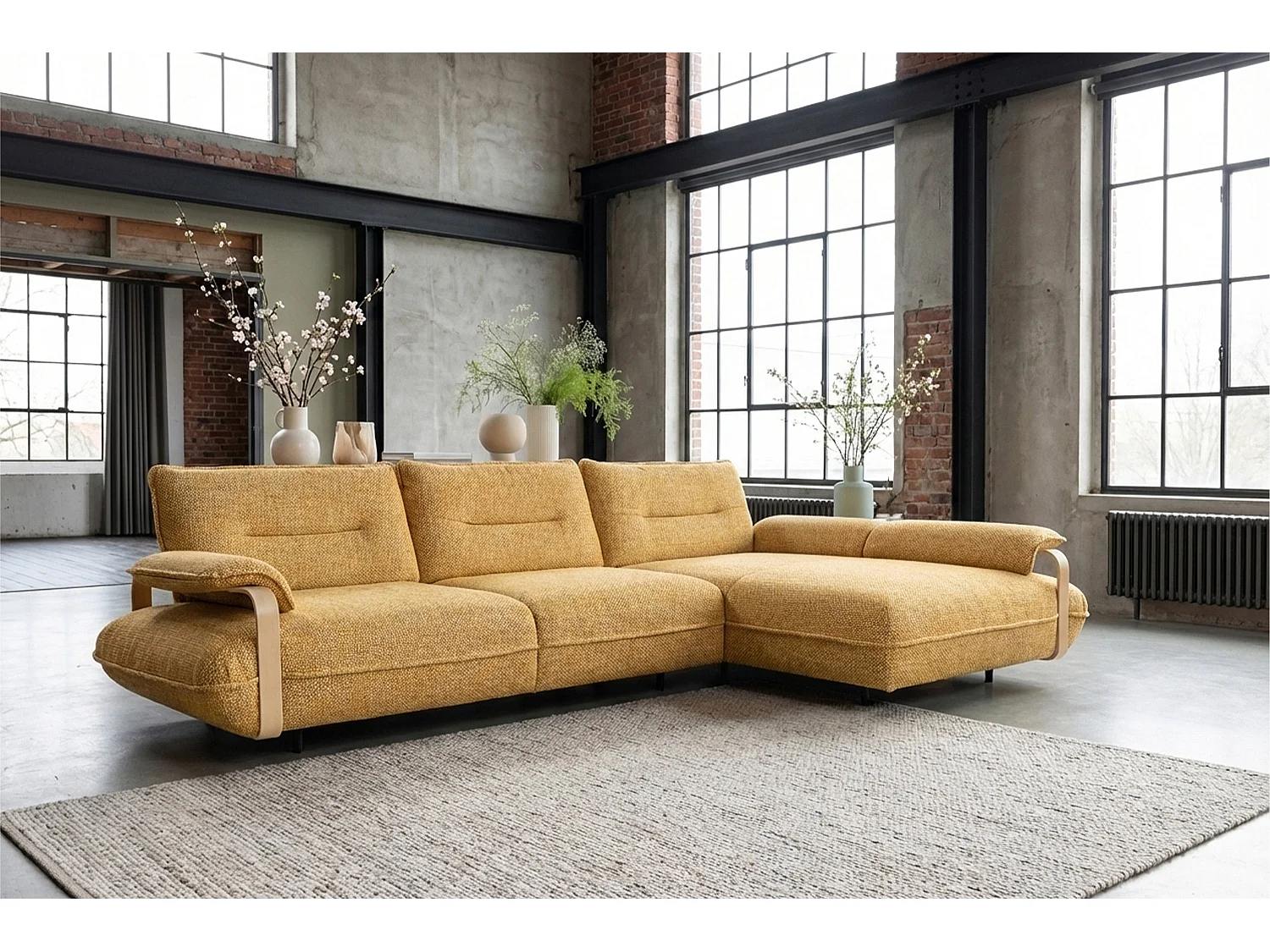 Ecksofa - Gelb Flachgewebe - ANISSA