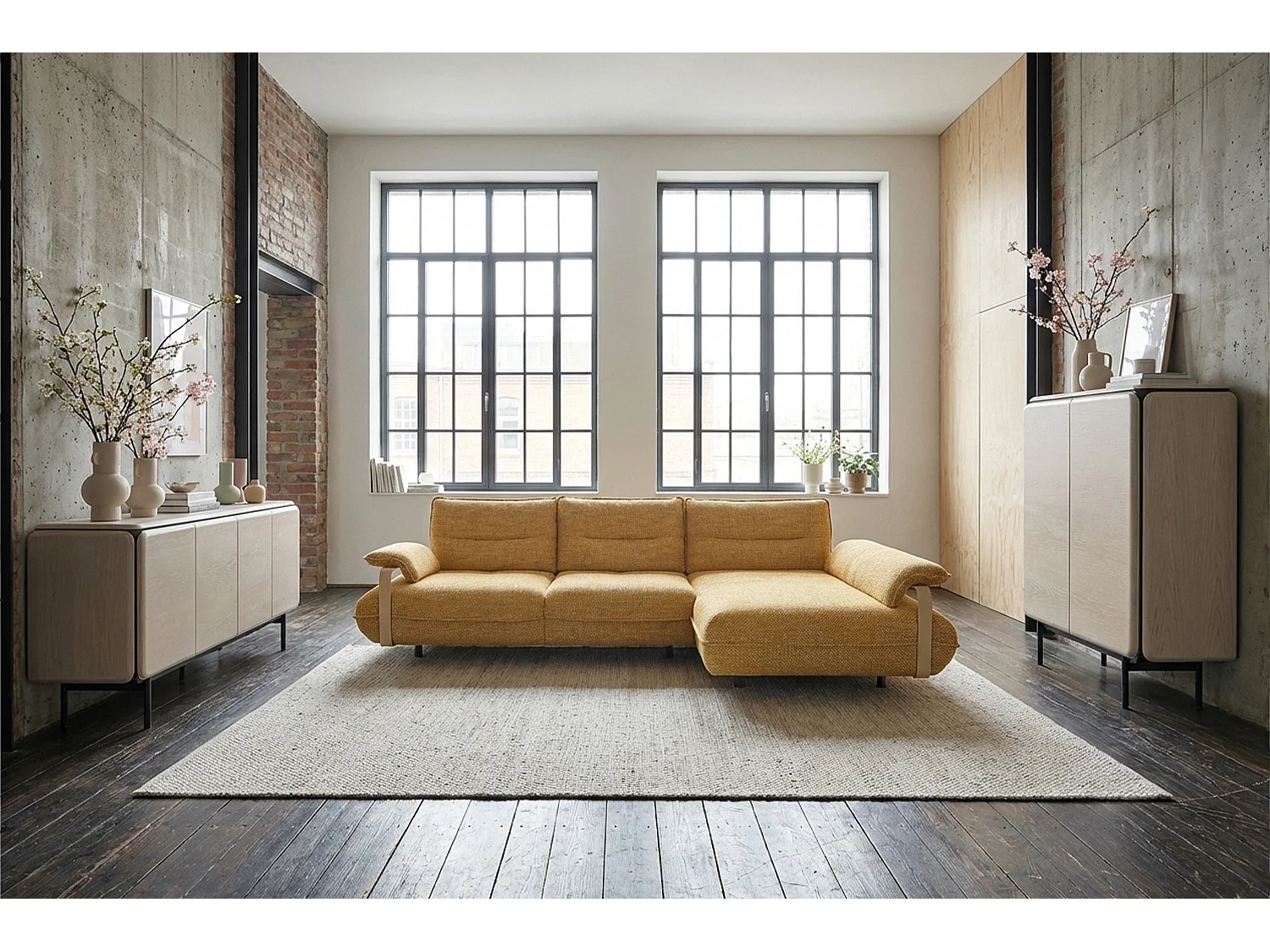 Ecksofa - Gelb Flachgewebe - ANISSA