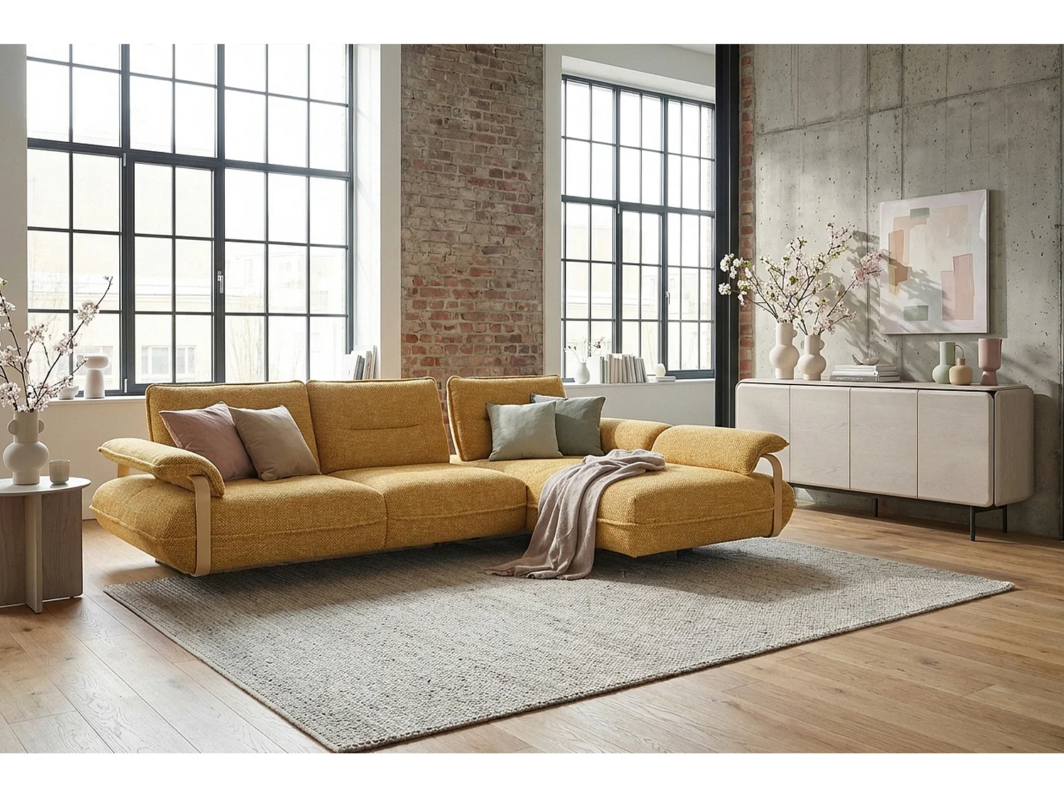 Ecksofa - Gelb Flachgewebe - ANISSA