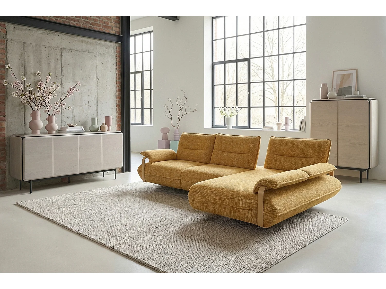 Ecksofa - Gelb Flachgewebe - ANISSA