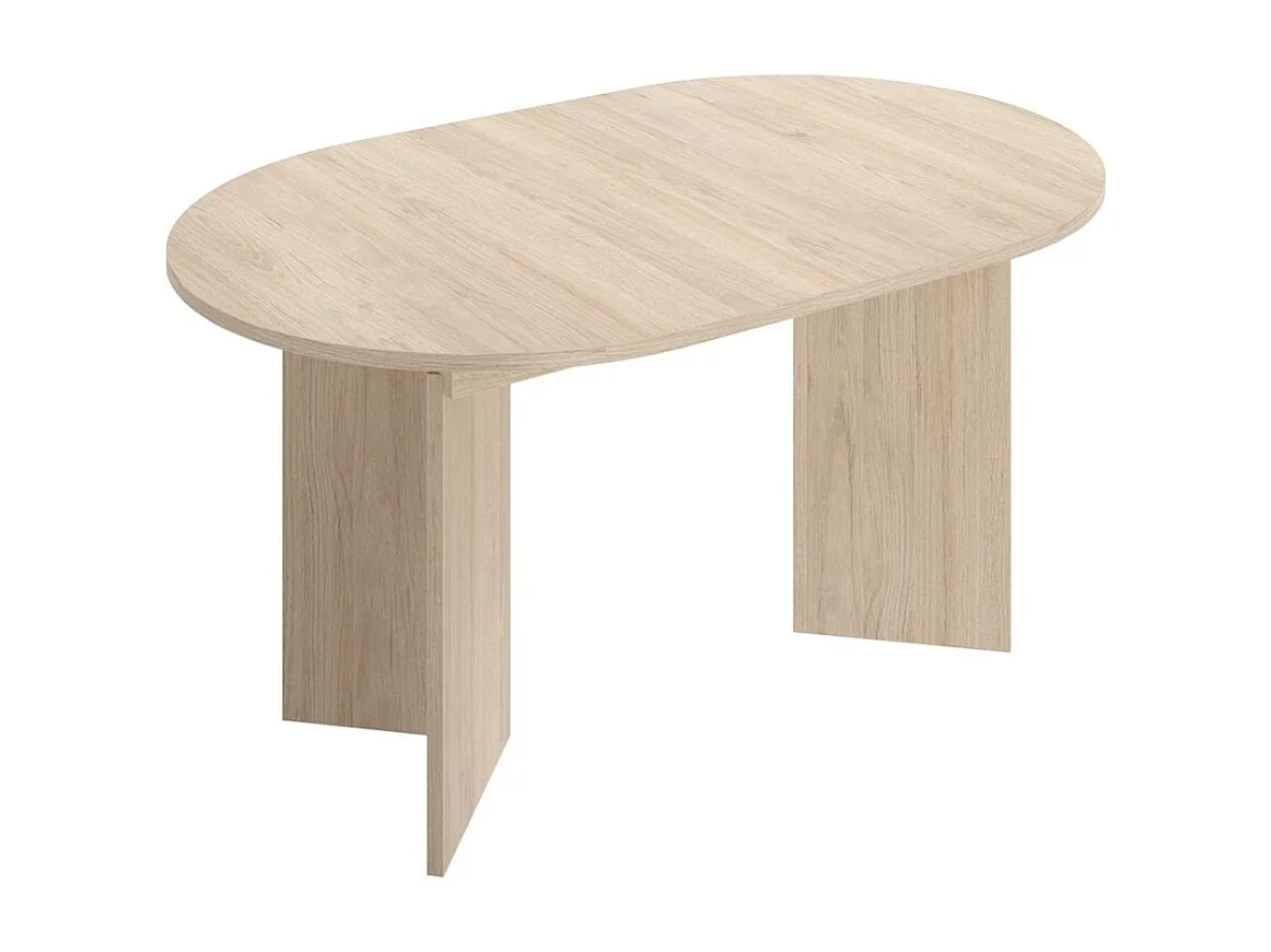 Mesa de comedor Bari diseño extensible natural 76,3x140x90 cm