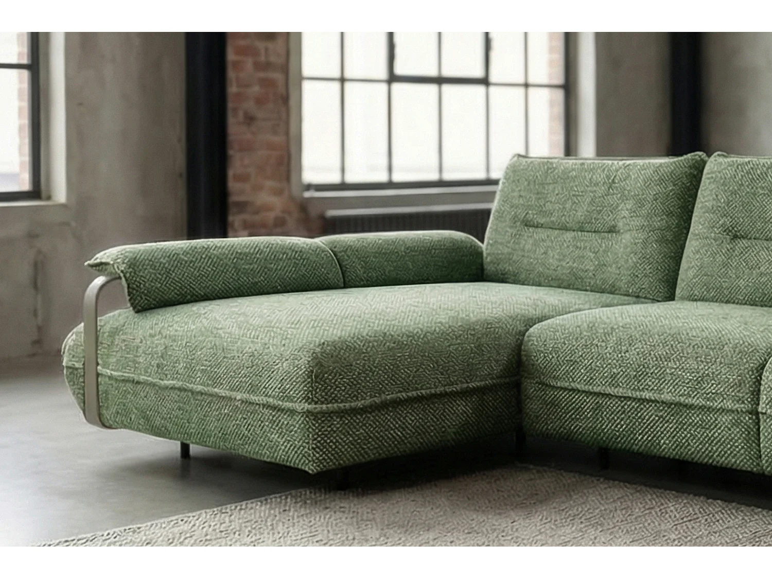 Ecksofa - Grün Flachgewebe - ANISSA