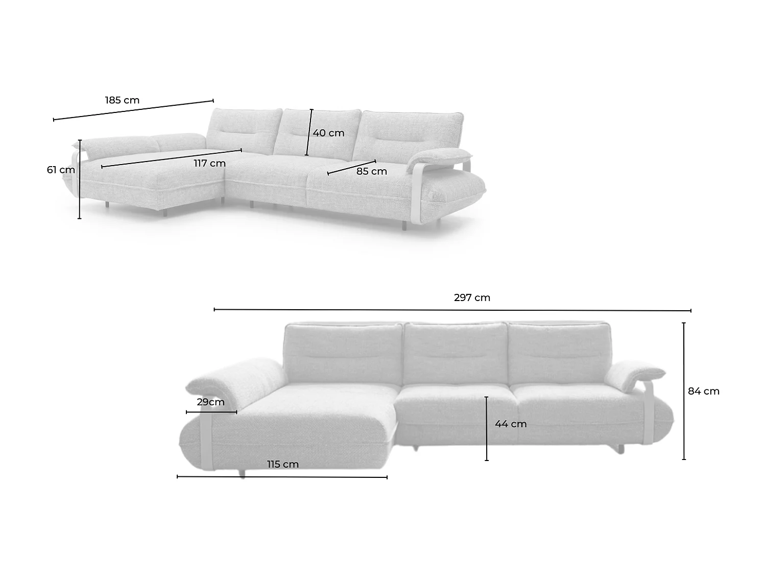 Ecksofa - Grün Flachgewebe - ANISSA