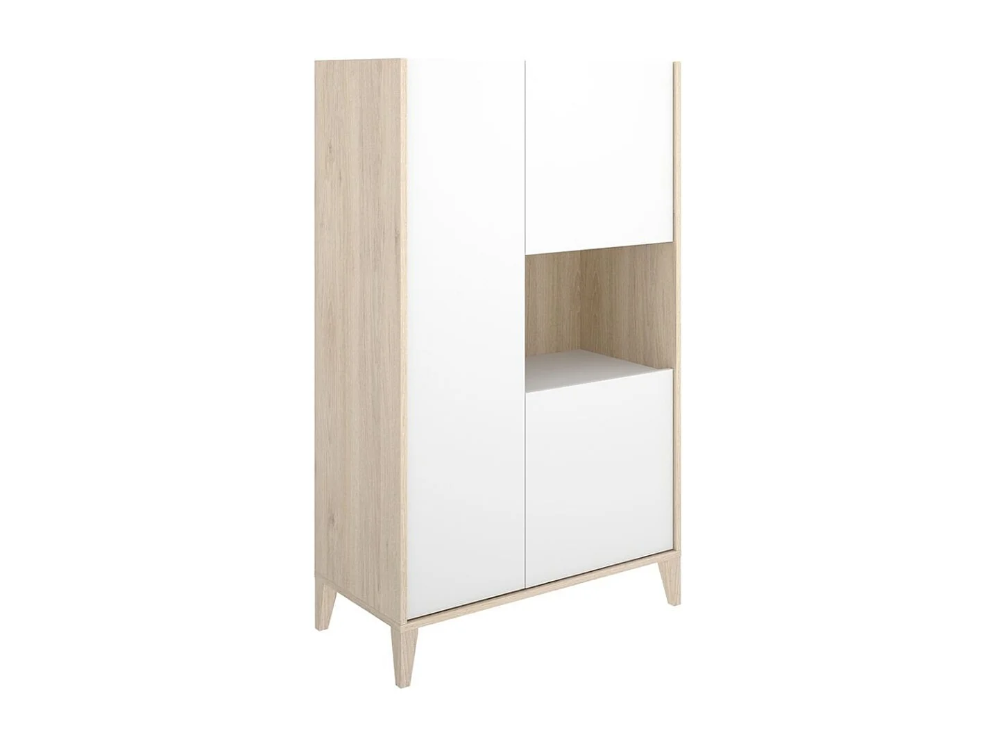 Aparador Bari con 3 puertas y compartimento blanco/natural 135,7x80,4x42,5 cm