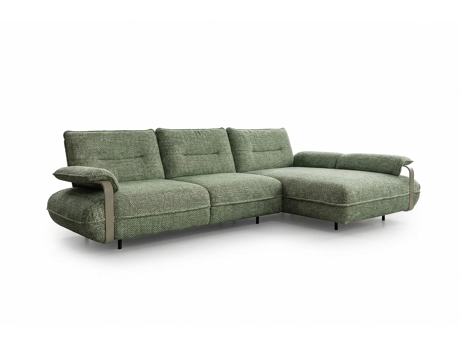 Ecksofa - Grün Flachgewebe - ANISSA