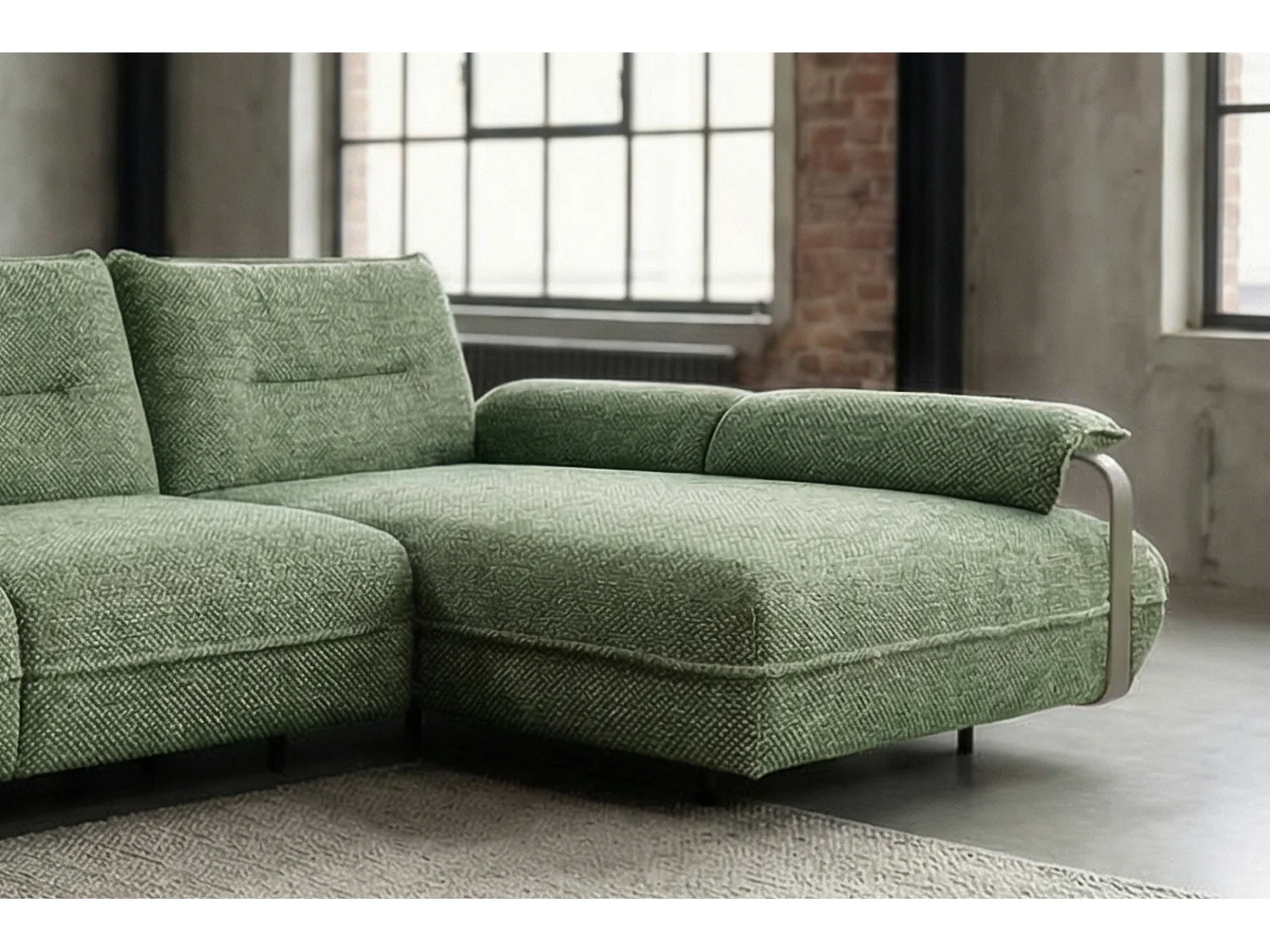 Ecksofa - Grün Flachgewebe - ANISSA