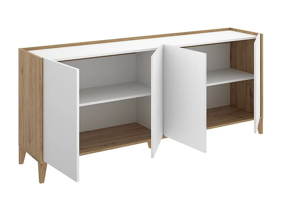 Aparador Sky 4 puertas blanco/natural 77,5x180x39,2 cm