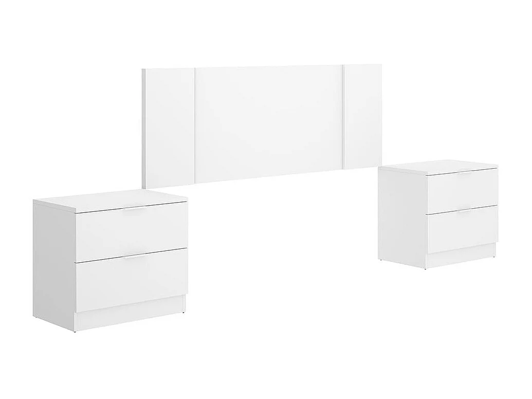 Composición de dormitorio Flow 2 mesitas con cabecero blanco 96x240,8x34,2 cm