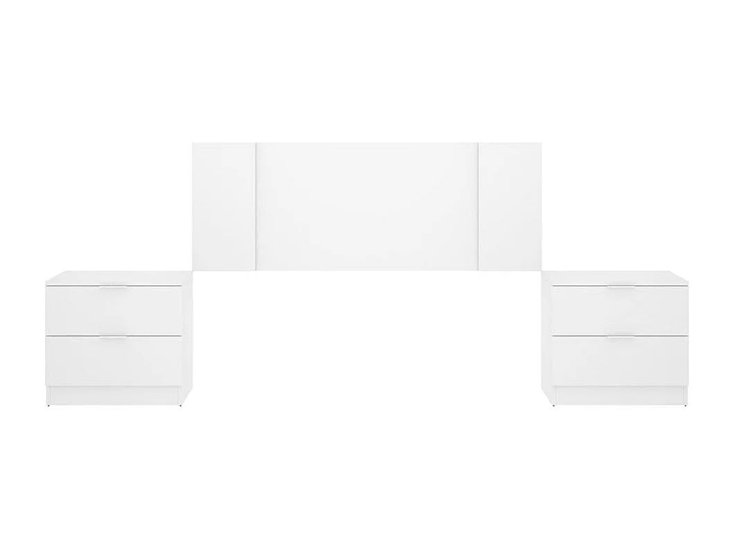 Composición de dormitorio Flow 2 mesitas con cabecero blanco 96x240,8x34,2 cm