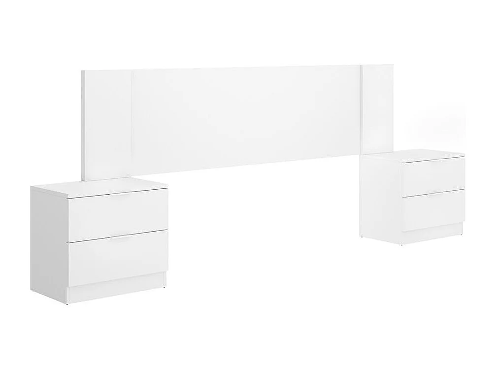 Composición de dormitorio Len cabecero con mesitas de noche blanco 96x200,2x34,2 cm