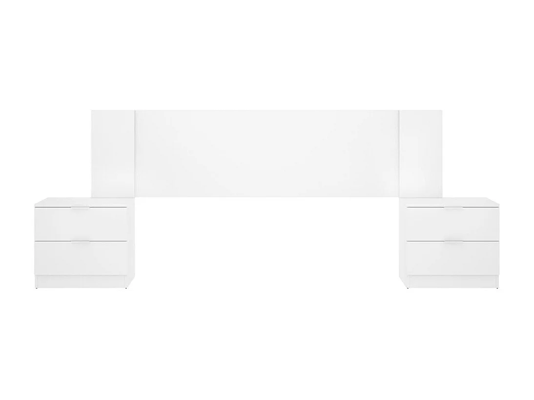 Composición de dormitorio Len cabecero con mesitas de noche blanco 96x200,2x34,2 cm