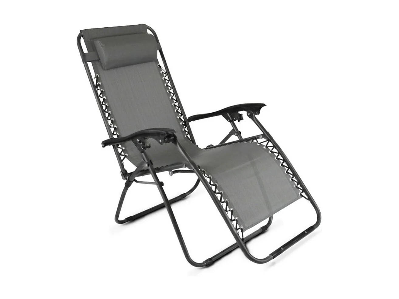 Tumbona relax Gravity reclinable con cojín gris 110x65x90 cm