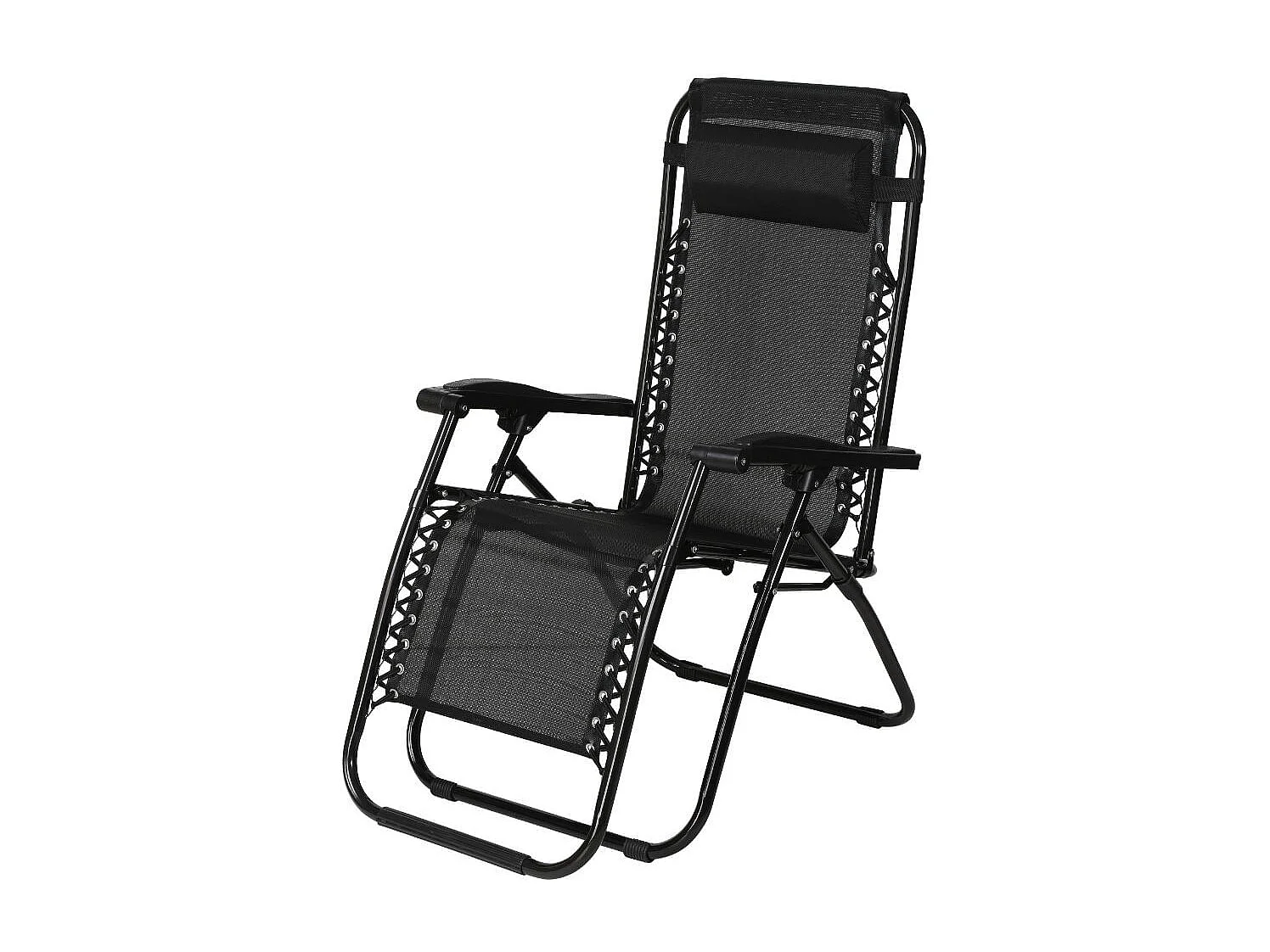 Tumbona relax Gravity reclinable con cojín negro 110x65x90 cm