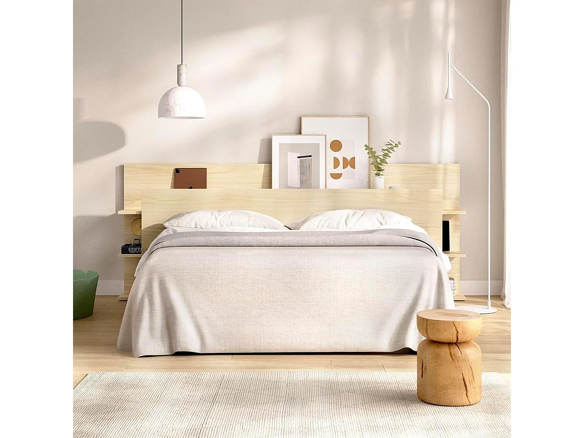 Cabecero Tori 3 estantes natural 73x181,2x19,2 cm
