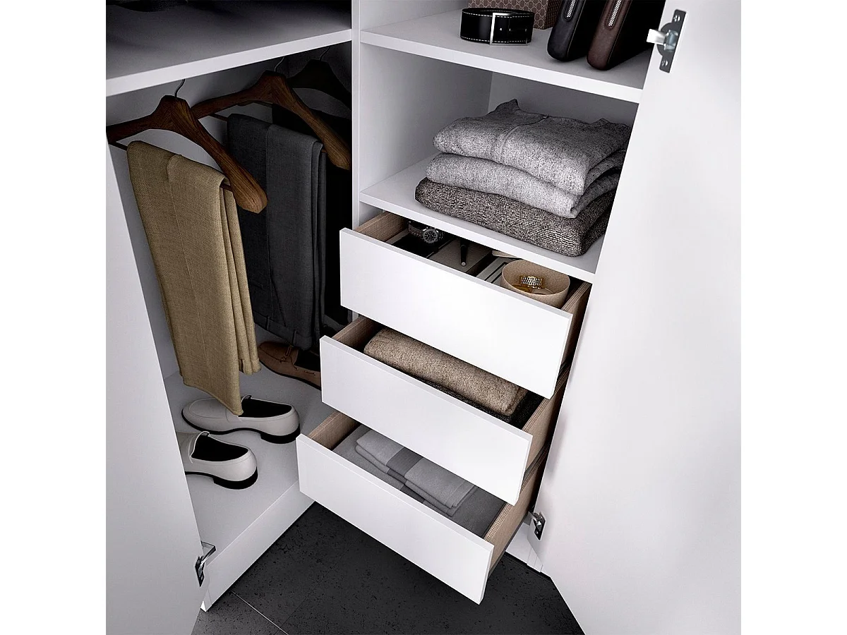 Cajonera interior 3 cajones blanco 60,5x37x40 cm