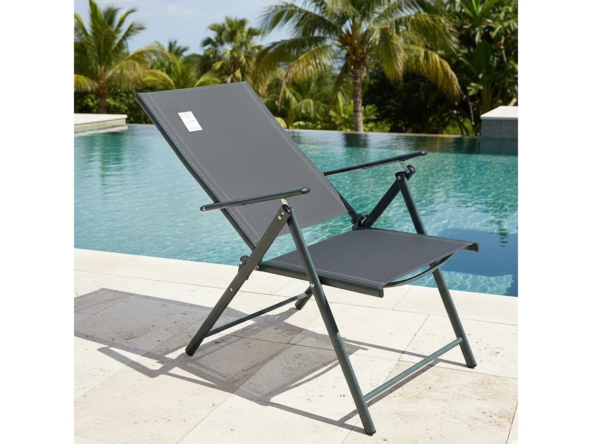 Silla de jardín reclinable con 7 posiciones antracita 106x55x67,5 cm