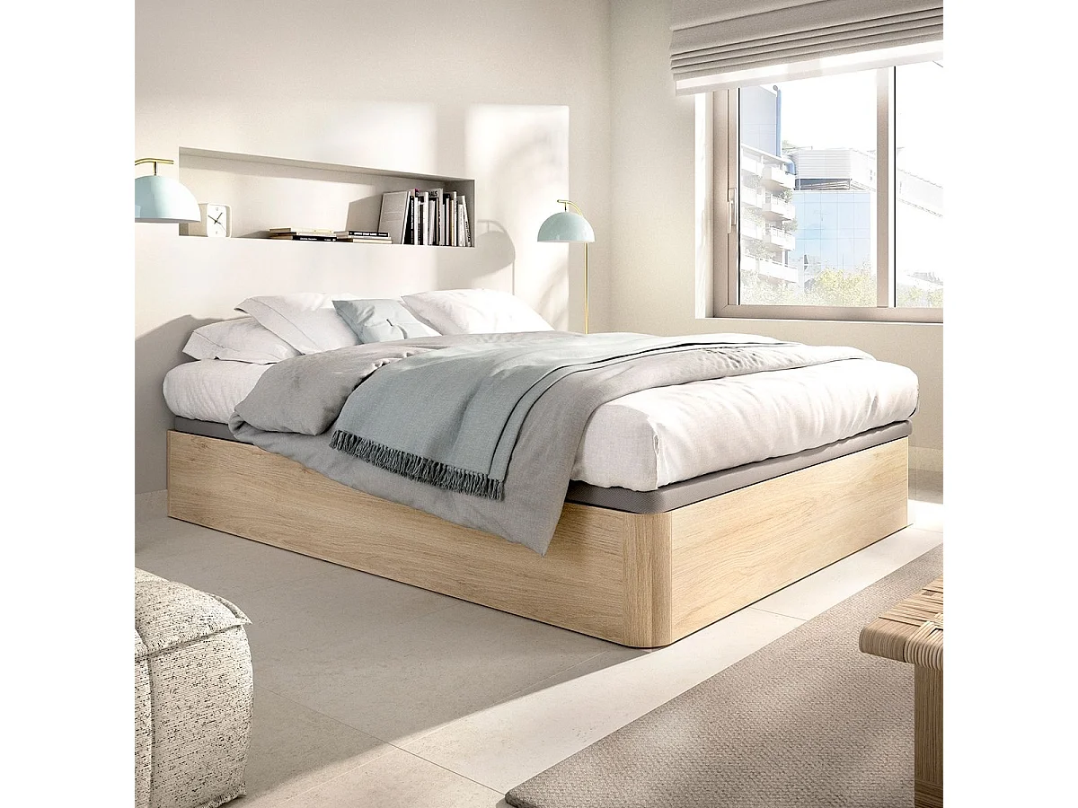 Canapé Round diseño abatible natural 28,5x150x190 cm