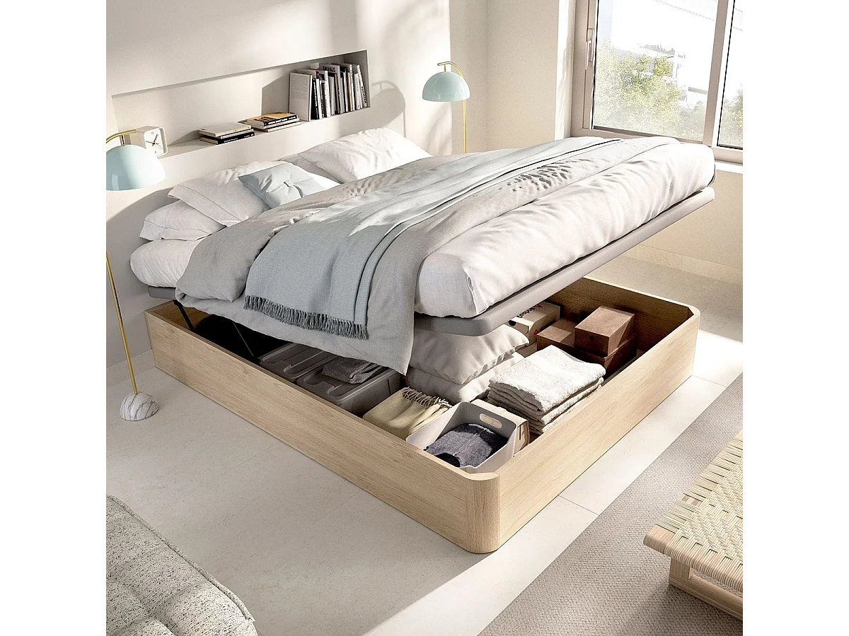 Canapé Round diseño abatible natural 28,5x150x190 cm