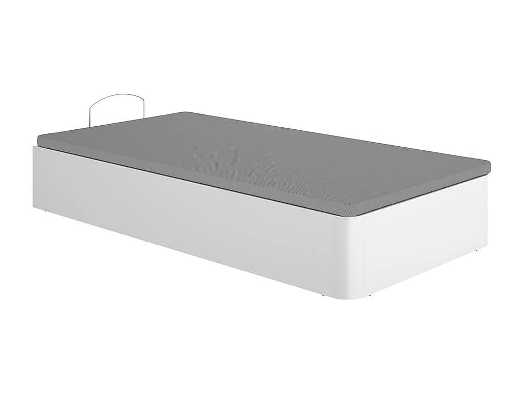 Canapé Round diseño abatible con canto curvo blanco 90x190 cm