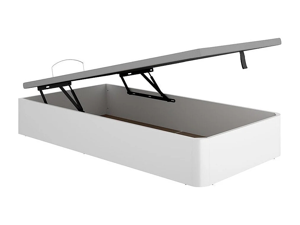 Canapé Round diseño abatible con canto curvo blanco 90x190 cm