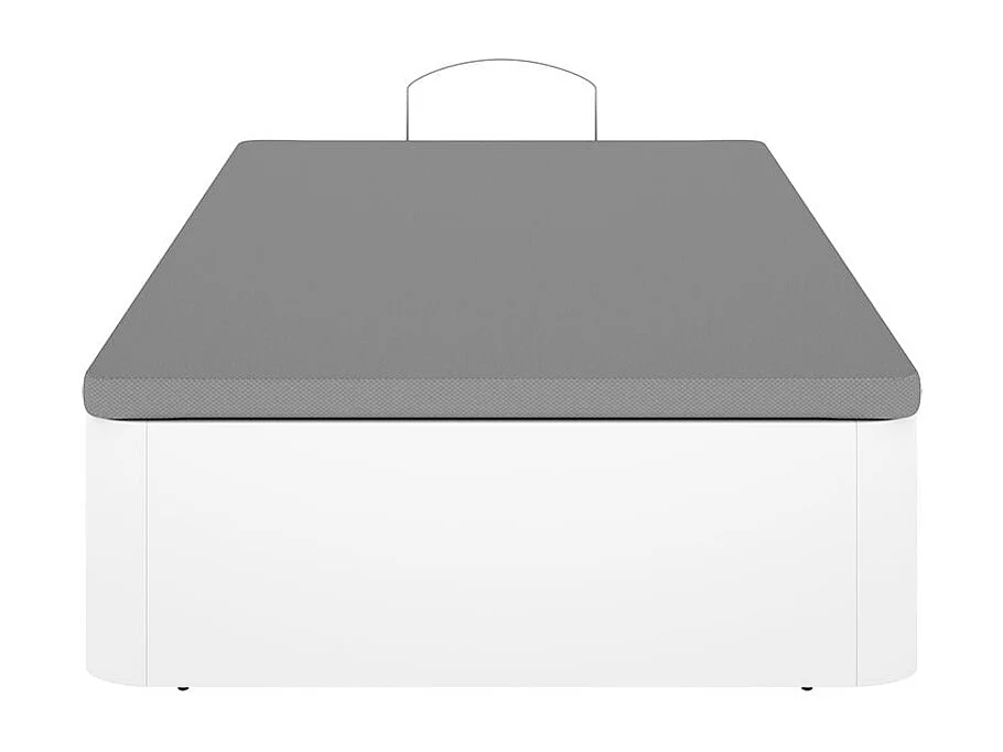 Canapé Round diseño abatible con canto curvo blanco 90x190 cm