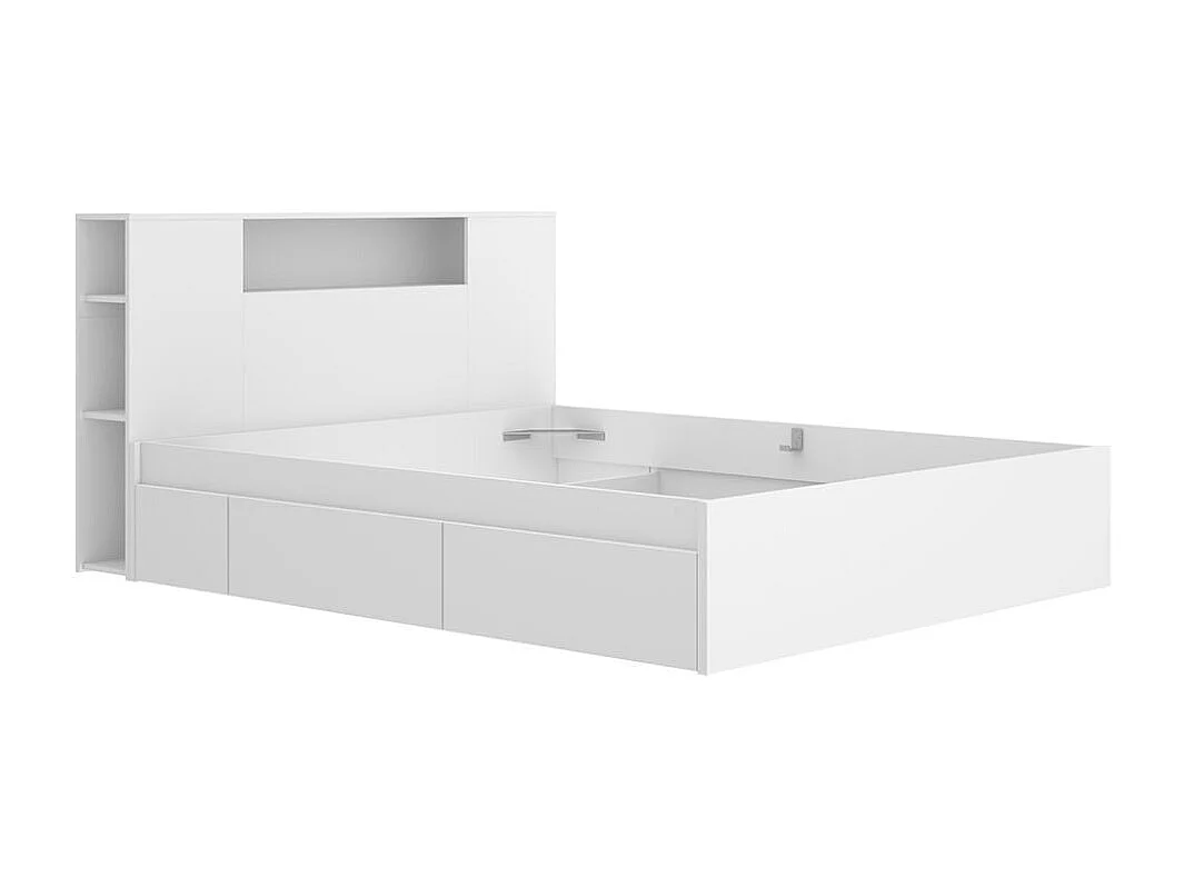 Composición de dormitorio Pack Ten cabecero con canapé 4 cajones blanco 95,5x160x243,2 cm