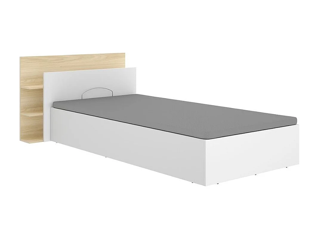 Composición de dormitorio Pack Tori cabecero y canapé abatible blanco/natural 73x108,2x213,4 cm