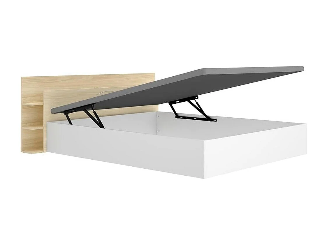 Composición de dormitorio Pack Tori cabecero con canapé natural/blanco 73x181,2x213 cm