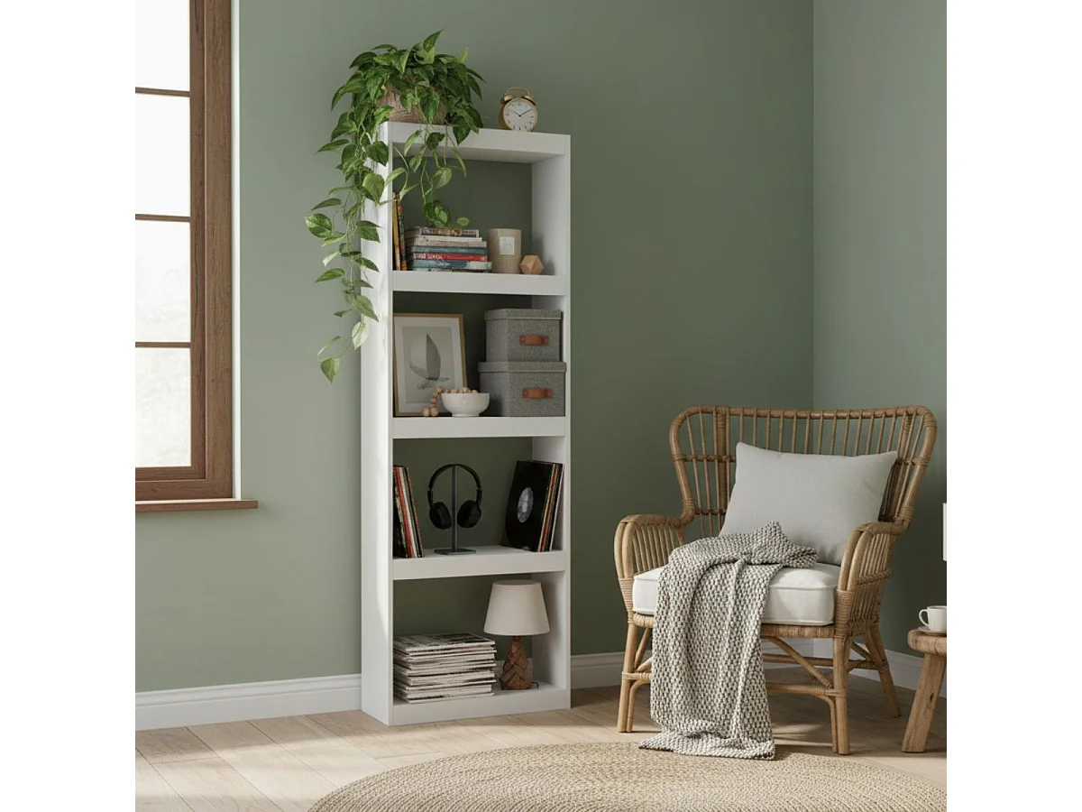 Estantería Talio 4 niveles blanco mate 180,5x60x25 cm