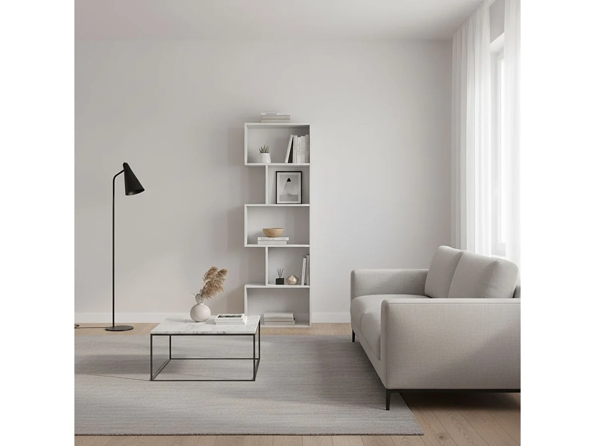 Estantería Neón 5 niveles diseño asimétrico blanco 180,6x60x25 cm