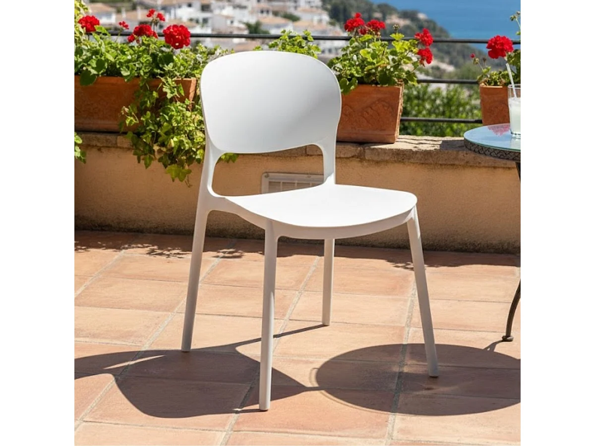 Silla de exterior Onega gris 78,5x38x49 cm