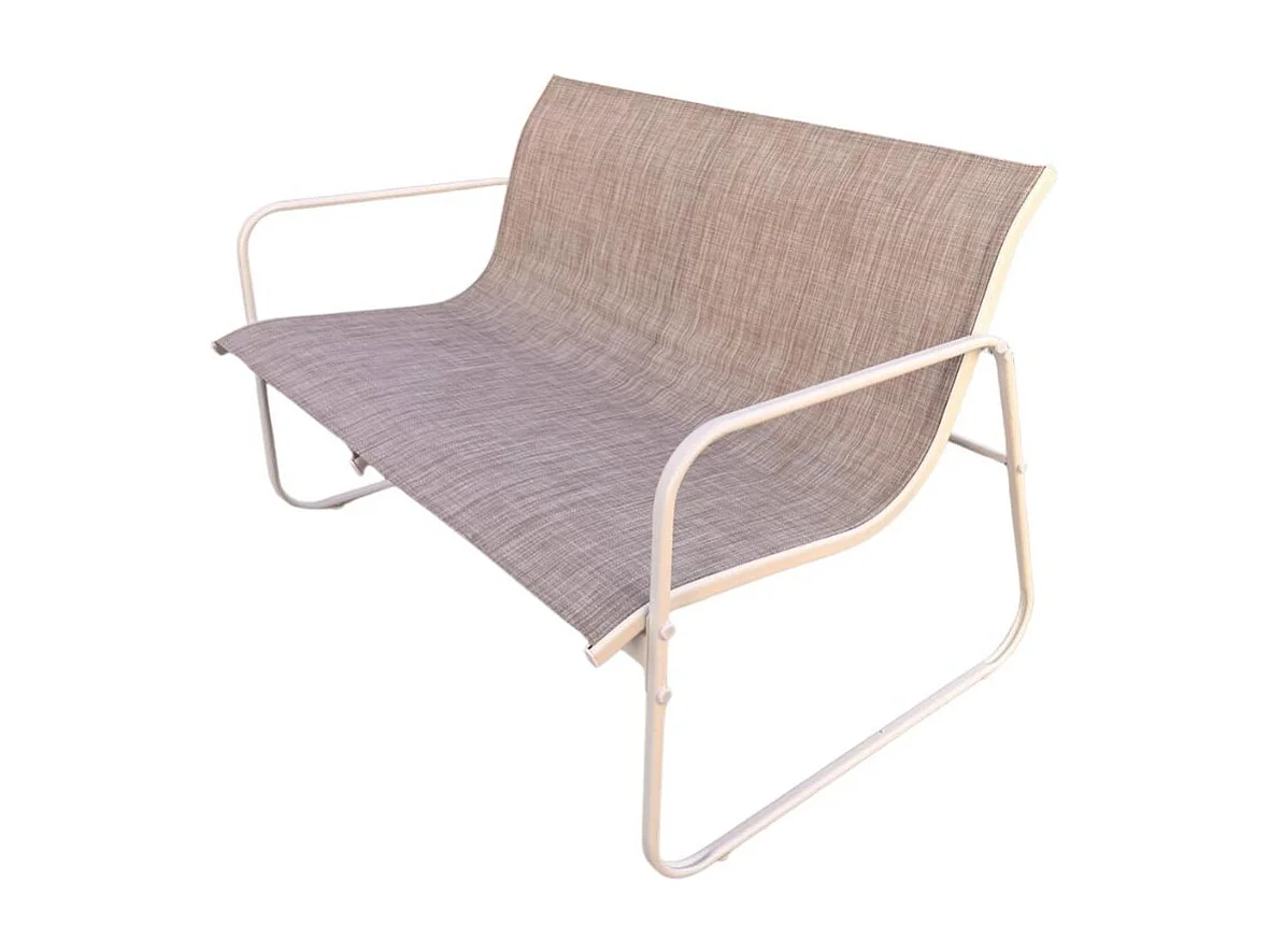 Conjunto de jardín Lazio 4 piezas blanco/natural