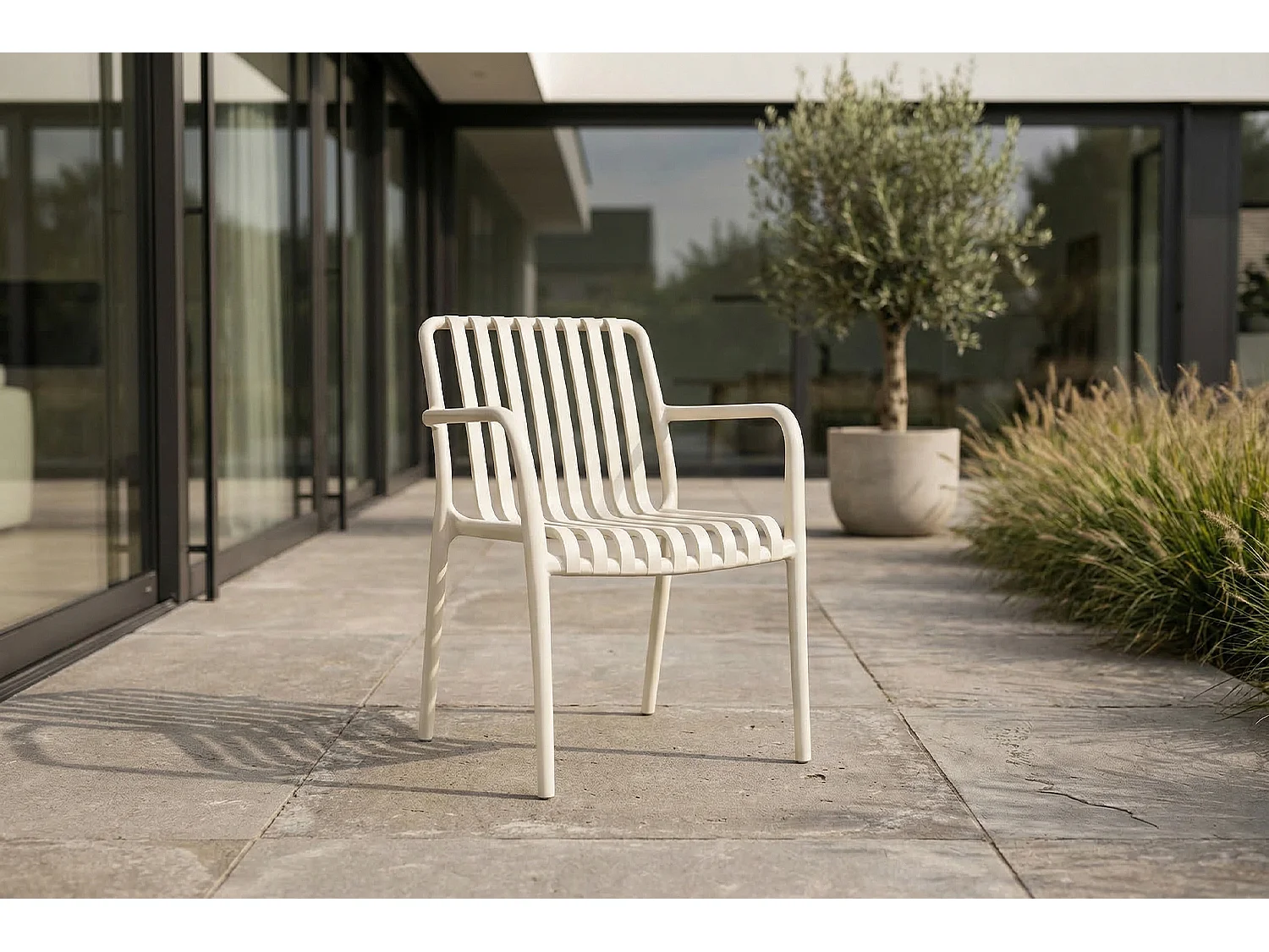 Chaise de jardin - blanc crème plastique - MIAVA