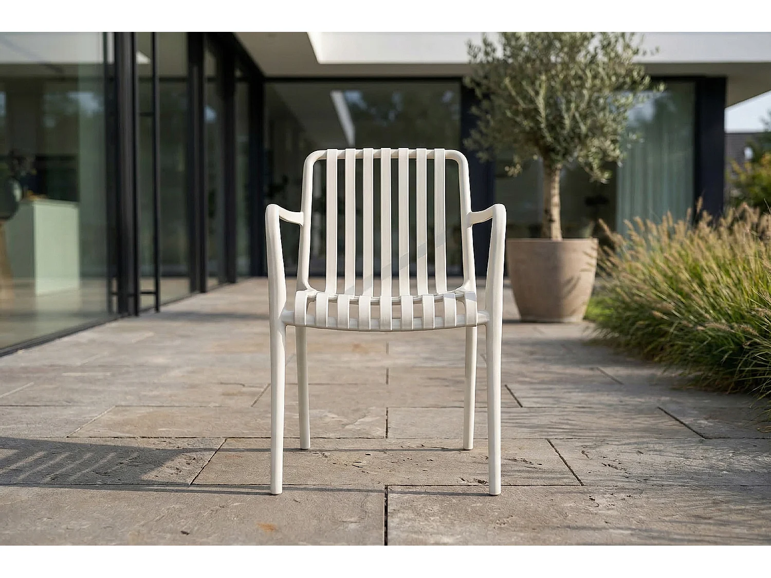 Chaise de jardin - blanc crème plastique - MIAVA