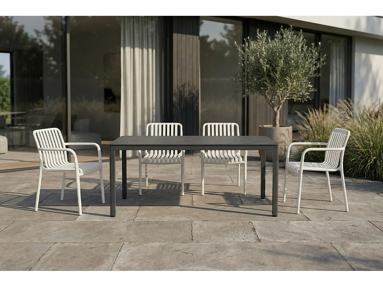 Chaise de jardin - blanc crème plastique - MIAVA