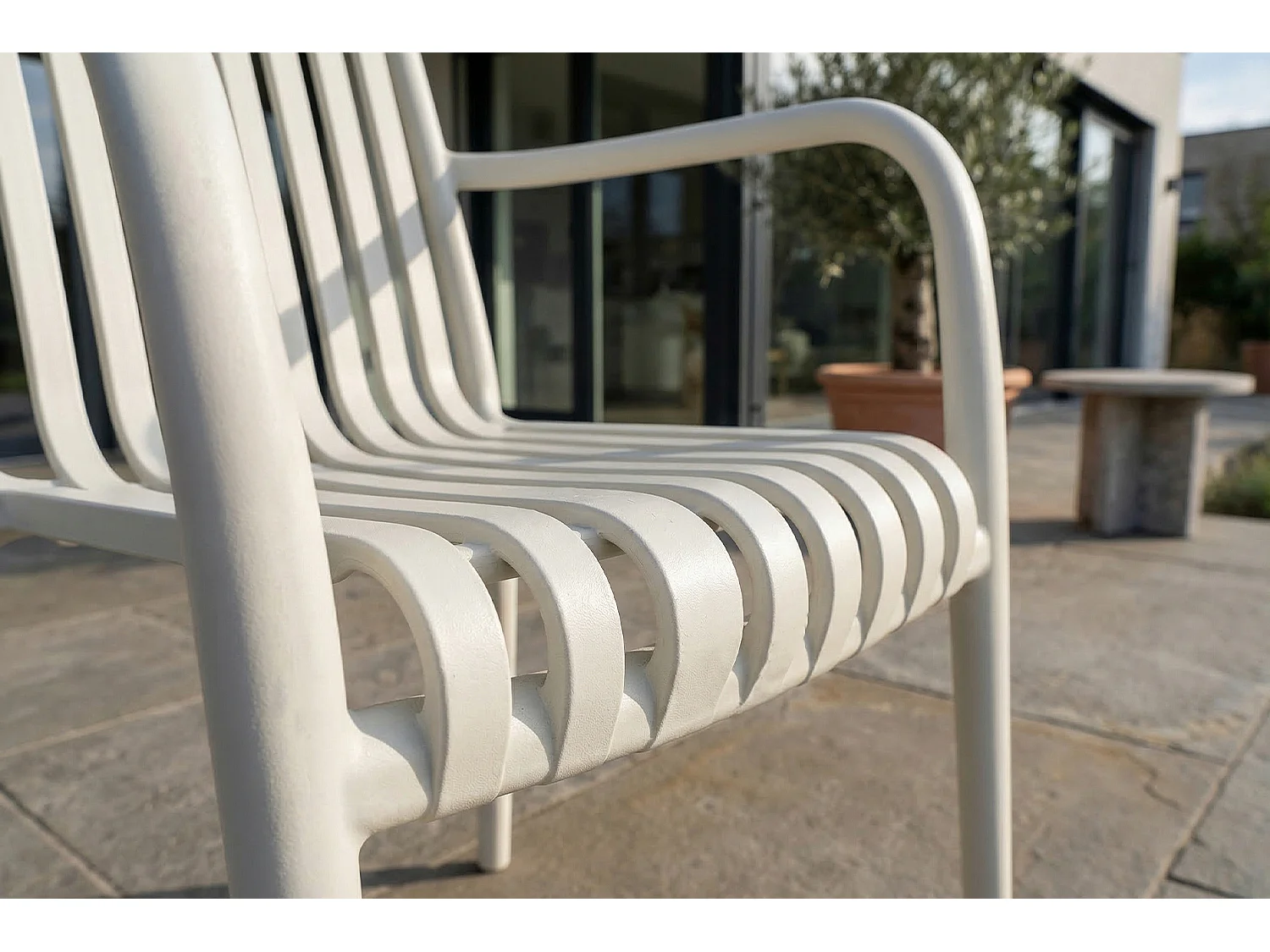 Chaise de jardin - blanc crème plastique - MIAVA