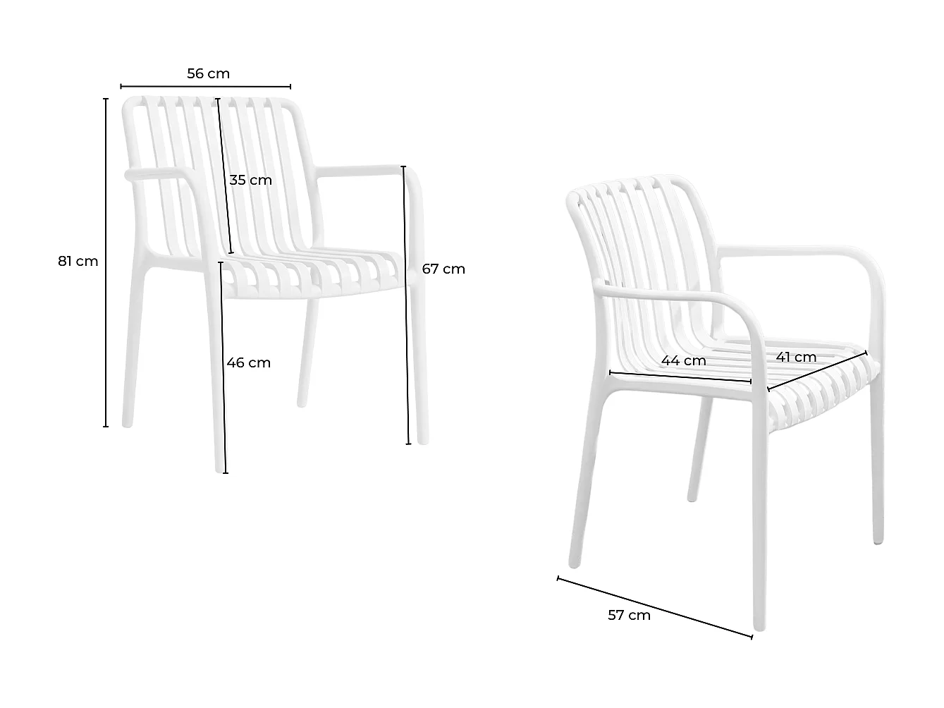Chaise de jardin - blanc crème plastique - MIAVA