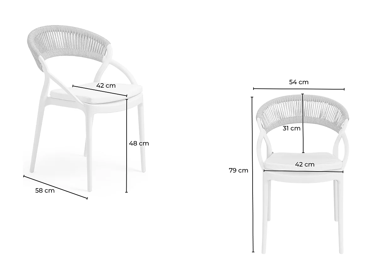 Chaise - bleu clair plastique - KISO