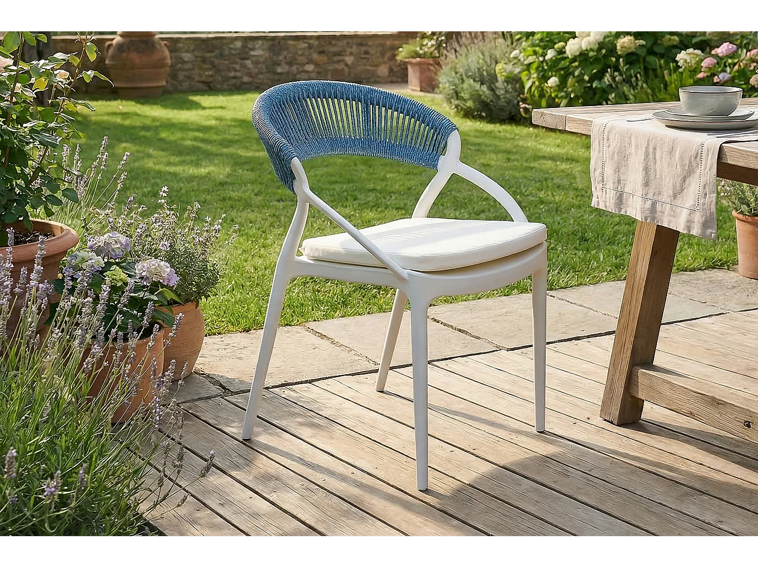 Chaise de jardin - Bleu plastique - KISO